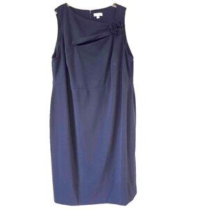 NWT Calvin Klein Navy Blue Sheath Dress Rosette Detail Cutout Size 22W